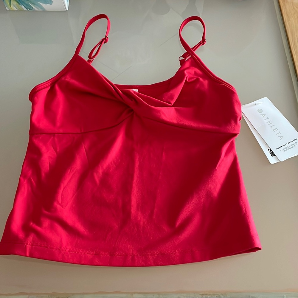 ATHLETA Power Vita Red Twist Cami NWT Size Medium New With Tags